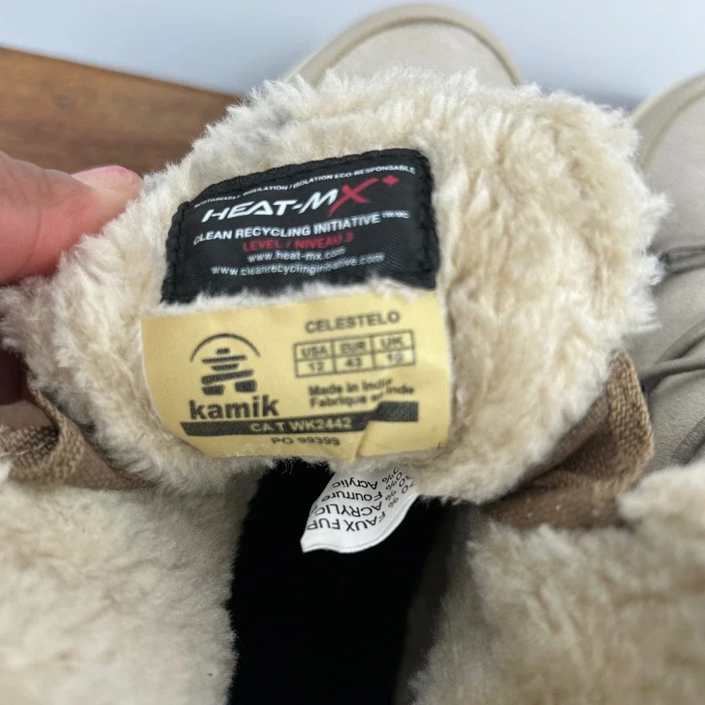 Kamik Celestelo Womens 12 Winter Boots Beige‎ Leather HEAT-MX Insulated WK2442